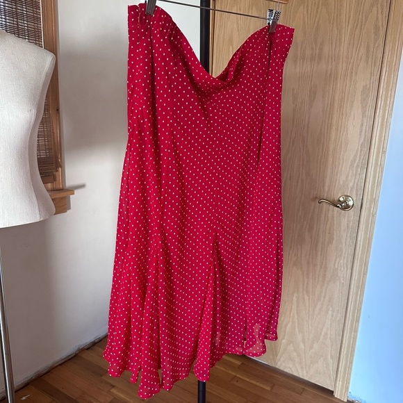 Jacklyn Smith Size 1X Red Polka Dot Skirt Midi - Picture 4 of 9